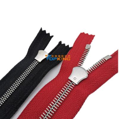 China Viable Custom Metal Zipper Slider Wholesale Custom Metal Zipper For Handbags for sale