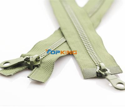 China Durable No.#5 Resin Down Sleeping Bag Zipper Puller Long Zipper Double Zipper Accessories Kids Jacket Double Clothes Two Way Puller for sale