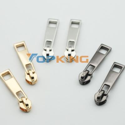 China Garment Accessories Nickel Free Hotsale Metal Zipper Puller Custom Logo, Gold Metal Zipper Puller Slider For Handbags for sale