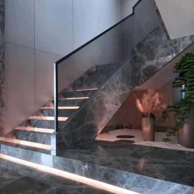 China Modern Marble Stairs With Handrailmarble Inspiration Marble Staircase Spiral Curved Staircase Natural Stone White Marble for sale