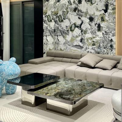 China Modern Marble Tile Marble Slab Luxury Green Green Cool Jade Interior Decoration Dining Marble Table for sale