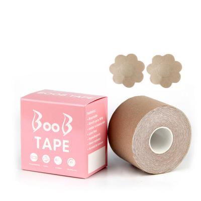 China Factory Waterproof Women Boob Tape Body Bra Breast Lift Tape With Nipple Cover for sale