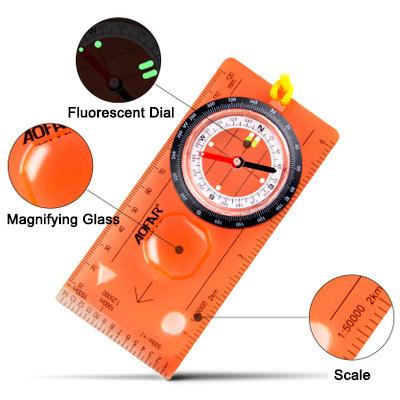 China AF-5C Compass Multifunction Flat Acrylic Transparent Compass for sale