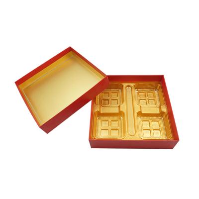 China recyclable & Handmade Wholesale Gold Plastic Disposable Mooncake Gift Box Mooncake Box Wrapping Paper Accept for sale