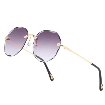 China High Quality Sunglasses 2885 Fashion Rimless Logo Gradient Sun Lens Glass Eyewear Women Wholesale New Fashion Sunglasses Ready Goods for sale