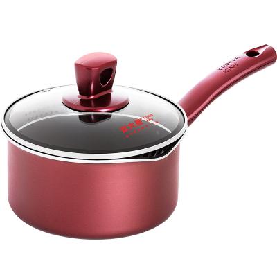 China Stocked Quality Assurance Yicai Milk Pan High Temperature Resistant Red Kitchen Utensils Milk Pan for sale