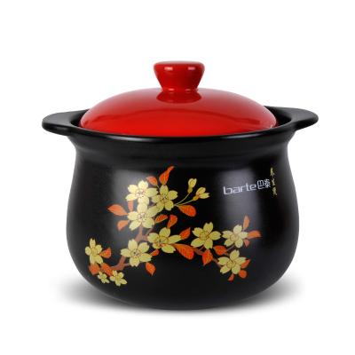 China Sustainable Kitchen Round 4L Heat Resistant Casserole Pot With Ceramic Casserole Soup Pot for sale