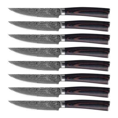 China Amazon Success 2021 Sustainable Serrated Stainless Steel Steak Knife Set for sale