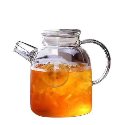 China New High Borosilicate Stainless Steel Filter Coil Portable Glass Teapot Food Grade Safe Design With Cover for sale