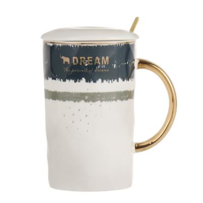 China Wholesale Reusable Embossed Mug Stocked With Stainless Steel Spoon Heat Insulation Office High Quality Mug for sale