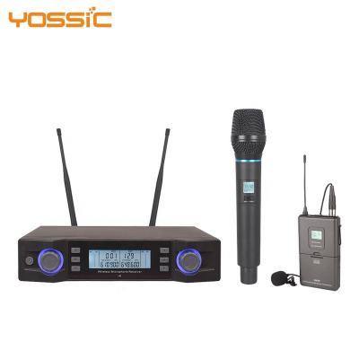 China New Arrival Handheld Microphone 2022 UHF Microphone 2 Channel Wireless Microphone For Singing And Speech for sale