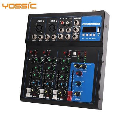 China wholesale price home/studio 4 channel disco/bar/club/channel mixer audio console with 48V Phantom Power for Podcasting and Recording for sale