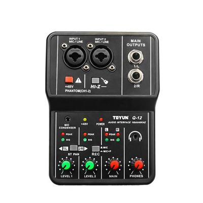 China 2022 New Arrivals Q12 Portable Professional 2 Channel USB Audio Interface Sound Card Home-use For Home Recording for sale