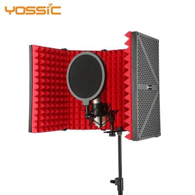 China Hot sale 5-door plastic microphone microhpone isolation recording sound shield with punch filter and shock mount for sale