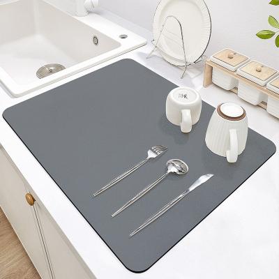 China Table Decoration Placemat Super Absorbent Home and Kitchen Drain Dish Coffer Bar Mat for sale