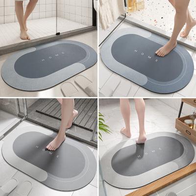 China Home Bathroom Rug Printing Super Absorbent Bath Mat Quick Drying Toilet Door Non-Slip Mat for sale