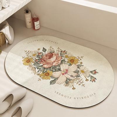 China Technology cashmere bathroom floor mat with water absorbent and anti-slip features for sale