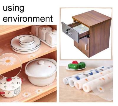 China Washable EVA Kitchen Cabinet Drawer Tool Shelf Liner with Small Chrysanthemum Pattern for sale