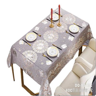 China Silver Soft Touch Top Seller Customized Non Woven Printed Tablecloth Reusable PVC Wedding Tablecloth Roll for sale