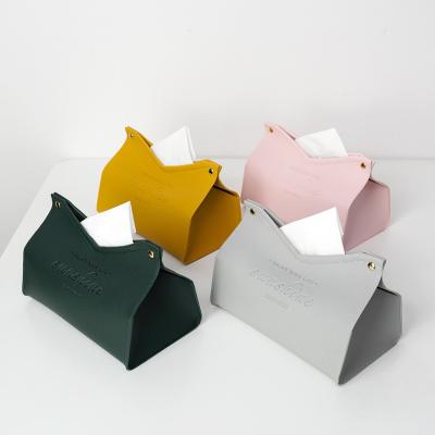 China Retro Car Design Leather Square Tissue Box Holder para papel higiénico reutilizável e decoração à venda