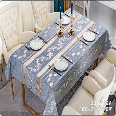 China PVC Tablecloth Nonwoven Table Cover for Home Kitchen Dining Room Waterproof Oilproof for sale