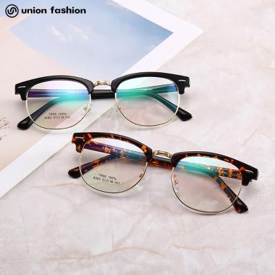 China Fashion High Quality Vintage Frame Tr90 Half Eye Glasses Optical Frames Glasses Unisex for sale