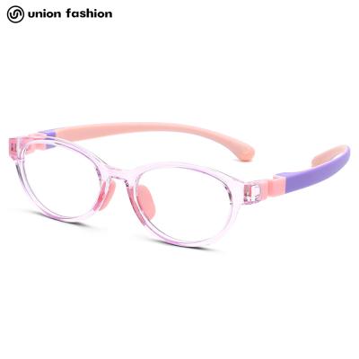 China New Trendy Fashion Round TR90 Frame Colored Silica Gel Kids Anti Blue Light Glasses for sale