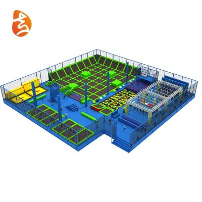 China With Protective Net Hot Sale Large Rectangle Jump Trampoline Park Indoor Adult Commercial Equipment for sale