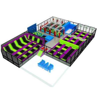 China Factory Custom Popular Durable Rectangle Kids Adults Indoor Trampoline Trampoline Park With Video for sale