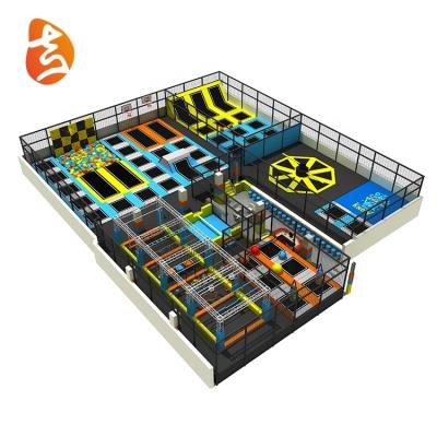 China Without Protective Net Maker Spring Trampoline Park Custom Professional Indoor Commercial Equipment With Trampoline Socks for sale