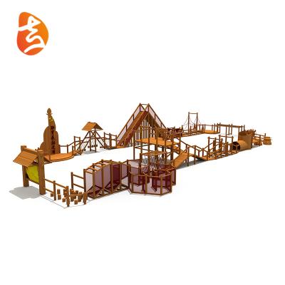 China Professional Custom Outdoor Wooden Playsets Kids Outdoor Adventure Playground Combination Slide for sale