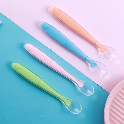 China High Quality 100% BPA Free Food Grade Silicone Baby Feeding Spoons For Kids 2022 Silicone Baby Silicone Spoon for sale