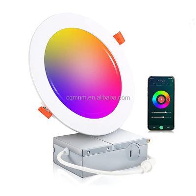 China Residential Tuya 4 Inch Smart LED Recessed Lighting Compatible With Alexa And Google Wifi Bluetooth Home Around Indicator Light for sale