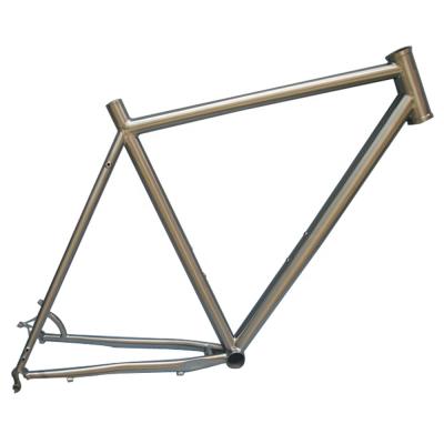 China Light Weigh Waltly Cyclocross 700C Titanium Road Bike Frame With Internal Wiring for sale