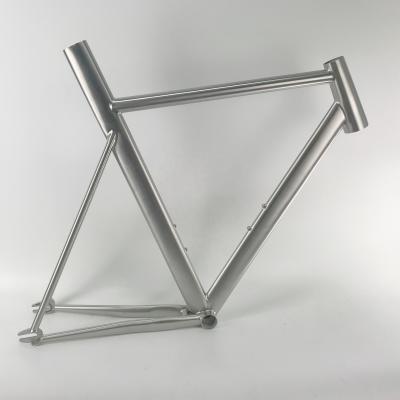 China Super Lightweight Single Speed ​​Road Bike Frame Titanium Fixed Gear Bike Frame With Integrated Seat Post for sale