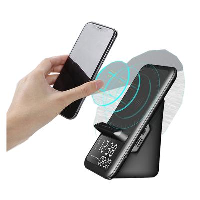 China Custom phone function 2000mah promotion gift brand table speaker with blue tooth speaker wireless charging table with wireless charging for sale