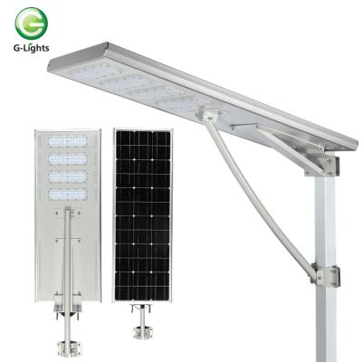 China Aluminum ip65 SMD 60watt 90watt 120watt 150watt all in one integrated led solar streetlight en venta