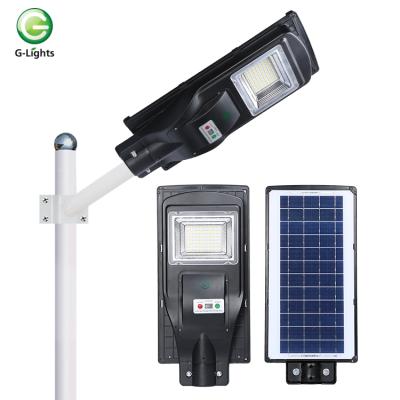 중국 ABS Outdoor ip65 waterproof smd 40watt 80watt all in one integrated solar led street light 판매용