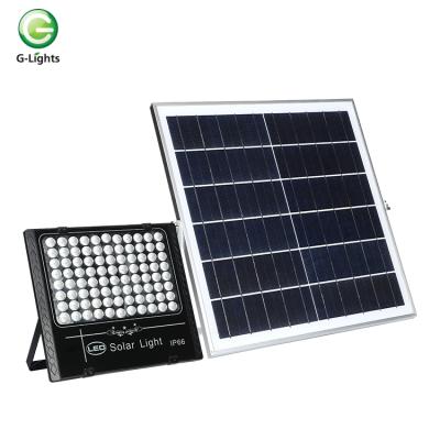 China Ce rohs Intelligent remote control time control cool white 50w 100w 150w emergency led solar flood light en venta