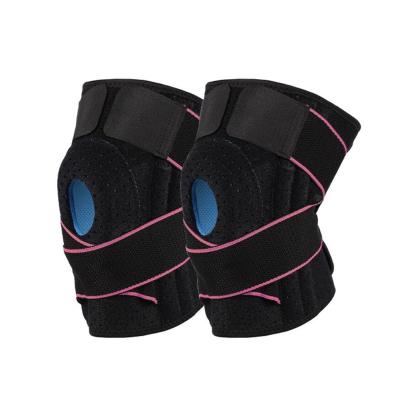 China Breathable Custom Logo Adjustable Knee Brace Patella Gel Pads Spring Side Stabilizers Running Knee Support for sale