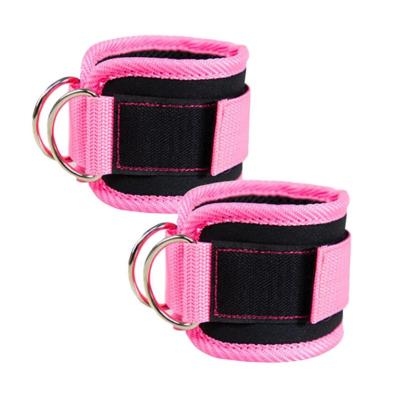 China Hot Selling Breathable Fitness Accessories Home Gym Ankle Cuff Glute Workouts Resistance Bands Adjustable Ankle Straps For Cable Machine for sale