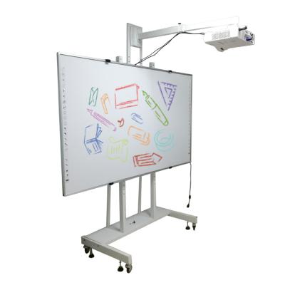 China Aluminum Alloy USB Connected Multimedia Interactive Infrared Touch Electronic Whiteboard With Mobile Cart for sale