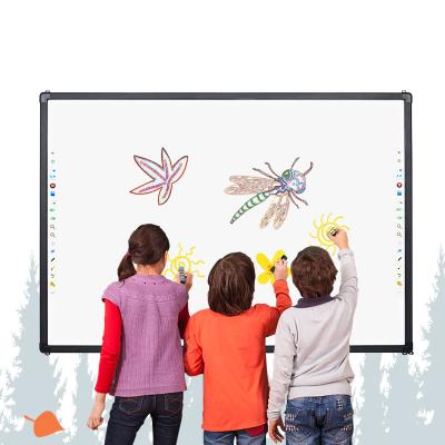 China Riotouch Aluminum Alloy 82 Inch 4:3 IR Ratio 10 Point Finger Touch Interactive Jet View Whiteboard for Education Painting Aluminum Black for sale