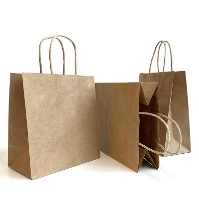 China Disposable Shopping Bag Custom Printing Kraft Paper Shopping Bags With Your Own Logo for sale