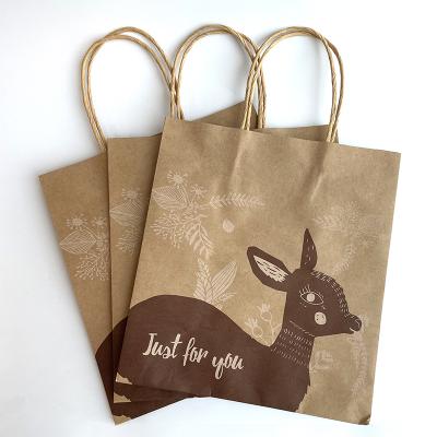 China Cheap Disposable Paper Bag Professional Making Kraft Gift Paper Handle Bag for sale