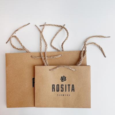 China Disposable Custom Kraft Paper Bag With Flat Handle Personalized Paper Bags Small Kraft Paper Kraft Paper Bags for sale