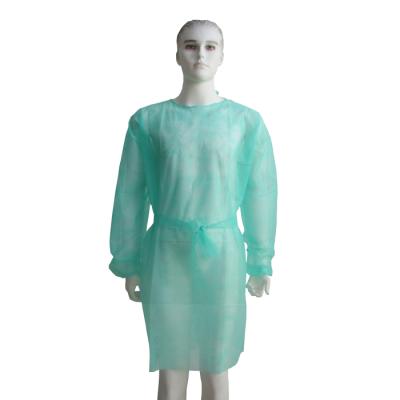 China Eco-Friendly Isolation Gown Lab Coat Nonwoven Lab Hospital Gown for sale