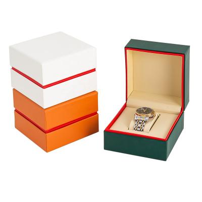 China OEM OEM Handmade Black Leather PU Leather Watch Packaging Boxes, PU Watch Box for sale