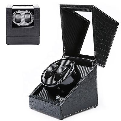 China New Carbon Fiber Open Stop Watch Winder Holder Display Storage Organizer Automatic Rotating Watch Winder Winder Case Chain Case Motor Case Cover for sale