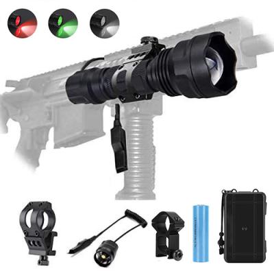 China Emergency Zoomable Aluminum Military Waterproof Firearm Torches Rechargeable Emergency LED Remote Control Tactical Hunting Flashlights for sale